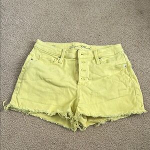 Universal Thread Yellow Jean Shorts Distressed Cut-Off Style